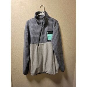 All Good Mens Full Zip Jacket Gray With Green Turquoise Pocket Size XL